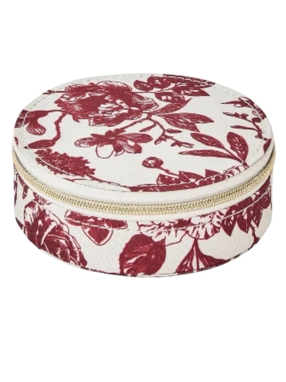 A New Day Floral Print Round Travel Jewelry Organizer